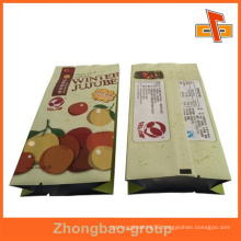 Heat sealed custom side gusset paper bag for dry fruit packaging with foil inside